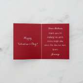 Victoriaans gouden hart met rode rozen,  feestdagen kaart (Binnen)