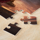 Victoriaans gouden hart met rode rozen,  legpuzzel (Zijkant)