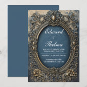 Victoriaans gouden Lijst bruiloft Kaart (Voorkant / Achterkant)