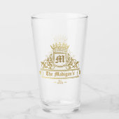 Victoriaans Gouden Monogram Tekst Kroondruk Bar Gl Glas (Voorkant)