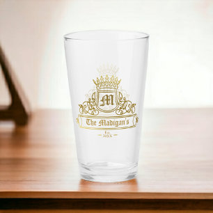 Victoriaans Gouden Monogram Tekst Kroondruk Bar Gl Glas