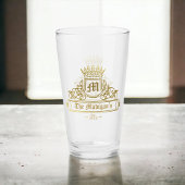 Victoriaans Gouden Monogram Tekst Kroondruk Bar Gl Glas