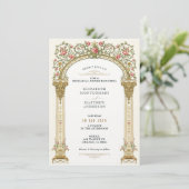 Victoriaans  gouden repetitiediner kaart (Staand voorkant)