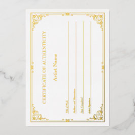 Victoriaans goudfolie Certificaat van echtheid Folie Uitnodiging