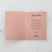 Victoriaans, goudkleurig hart met bloemen en gezeg kaart (Binnen)