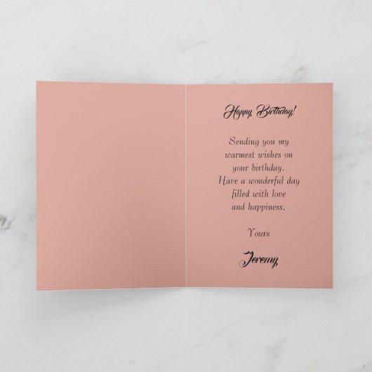 Victoriaans, goudkleurig hart met bloemen en gezeg kaart (Binnen)