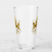 Victoriaans goudmonogram aangepast Tekstdeelbalgla Glas (Links)