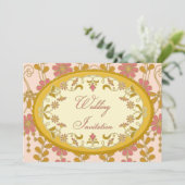 Victoriaans goudroze weddenschap Kaart (Staand voorkant)