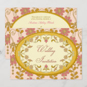 Victoriaans goudroze weddenschap Kaart (Voorkant / Achterkant)