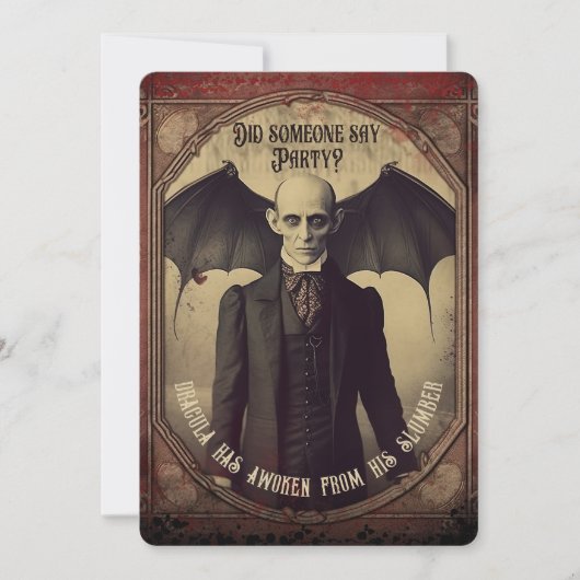 Victoriaans  graaf Dracula Halloween Kaart (Voorkant)