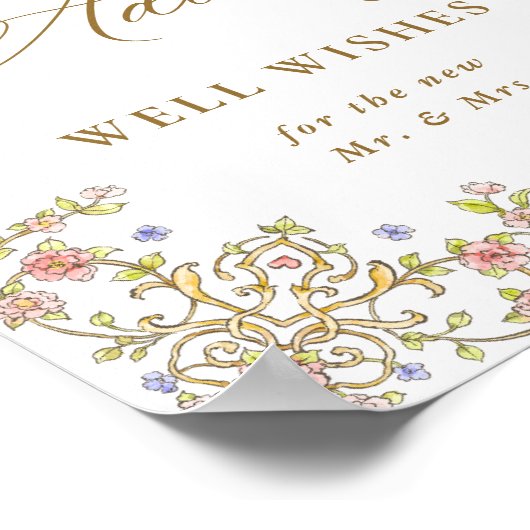  Victoriaans Grace Bloemen Advies & Wensen Teken Poster (Hoek)