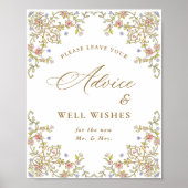  Victoriaans Grace Bloemen Advies & Wensen Teken Poster (Voorkant)