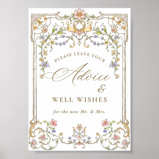  Victoriaans Grace Bloemen Advies & Wensen Teken Poster (Voorkant)