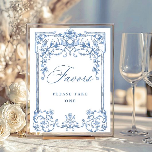 Victoriaans  Grace Bloemen Blauw Favorieten Trouwe Poster