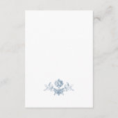 Victoriaans  Grace Bloemen Blauw Huwelijk Details Informatiekaartje (Achterkant)