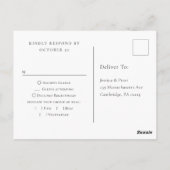 Victoriaans Grace Bloemen Blauw Huwelijk RSVP Briefkaart (Achterkant)