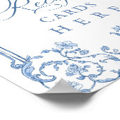 Victoriaans  Grace Bloemen Blauw Recept Kaarten Poster (Hoek)