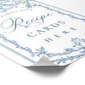 Victoriaans  Grace Bloemen Blauw Recept Kaarten Poster (Hoek)