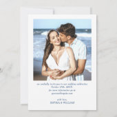 Victoriaans  Grace Bloemen Blauwe bruiloft Foto Save The Date (Achterkant)