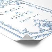 Victoriaans Grace Bloemen Blauwe Kaarten en Gesch Poster (Hoek)