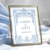 Victoriaans  Grace Bloemen Blauwe Kaarten en Gesch Poster