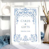 Victoriaans  Grace Bloemen Blauwe Kaarten en Gesch Poster