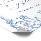 Victoriaans  Grace Bloemen Blauwe Kaarten en Gesch Poster (Hoek)