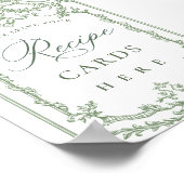 Victoriaans  Grace Bloemen Groene Recept Kaarten Poster (Hoek)