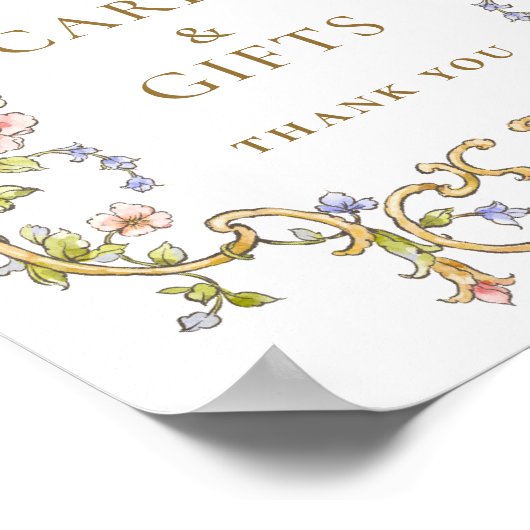  Victoriaans Grace Bloemen Kaarten en Geschenken T Poster (Hoek)