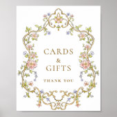  Victoriaans Grace Bloemen Kaarten en Geschenken T Poster (Voorkant)