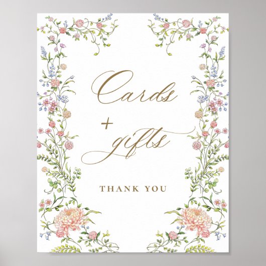  Victoriaans Grace Bloemen Kaarten en Geschenken T Poster (Voorkant)