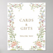  Victoriaans Grace Bloemen Kaarten en Geschenken T Poster (Voorkant)