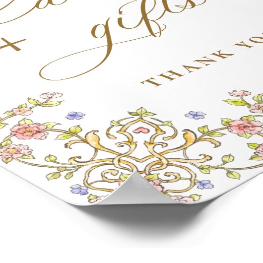  Victoriaans Grace Bloemen Kaarten en Geschenken T Poster (Hoek)