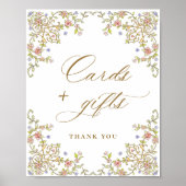  Victoriaans Grace Bloemen Kaarten en Geschenken T Poster (Voorkant)