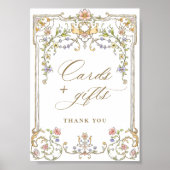 Victoriaans Grace Bloemen Kaarten en Geschenken T Poster (Voorkant)