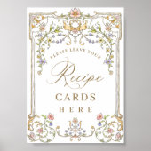  Victoriaans Grace Bloemen Recept Kaarten Teken Poster (Voorkant)