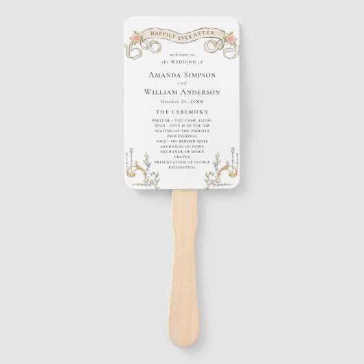 Victoriaans  Grace Boheemse Trouwceremonie Handwaaier (Voorkant)