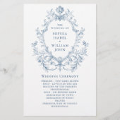 Victoriaans Grace bruiloft ceremonie programma (Voorkant)