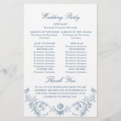 Victoriaans Grace bruiloft ceremonie programma (Achterkant)