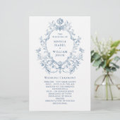 Victoriaans Grace bruiloft ceremonie programma (Staand voorkant)