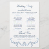 Victoriaans Grace bruiloft ceremonie programma (Achterkant)