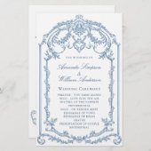 Victoriaans  Grace bruiloft ceremonie programma (Voorkant / Achterkant)