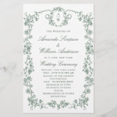 Victoriaans  Grace bruiloft ceremonie programma (Voorkant)