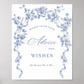 Victoriaans  Grace Dusty Blue Advies & Wishes Poster (Voorkant)