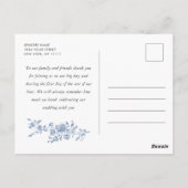 Victoriaans  Grace Dusty Blue Dank je wel Briefkaart (Achterkant)