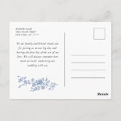 Victoriaans  Grace Dusty Blue Dank je wel Briefkaart (Achterkant)