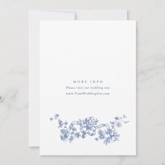 Victoriaans  Grace Dusty Blue ENGAGEMENT PARTY Kaart (Achterkant)