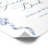 Victoriaans  Grace Dusty Blue Guestbook Sign Poster (Hoek)