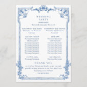Victoriaans  Grace Dusty Blue huwelijksceremonie Programmakaart (Achterkant)