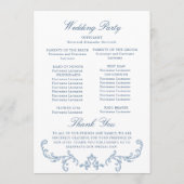 Victoriaans  Grace Dusty Blue huwelijksceremonie Programmakaart (Achterkant)